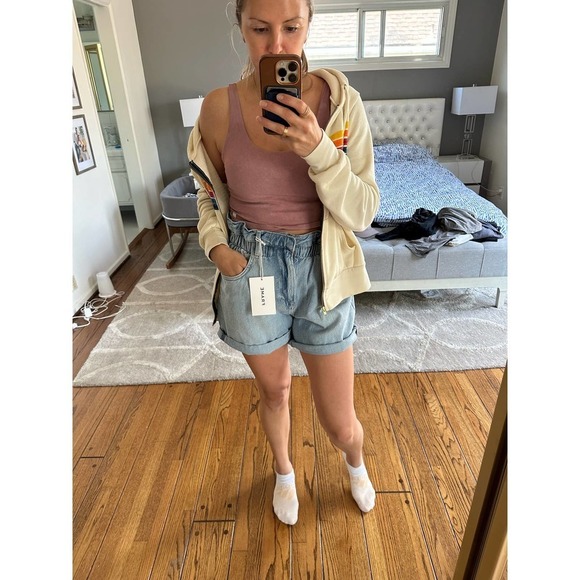 Frame Elastic Waist Denim Shorts Small NWT - Picture 9 of 11